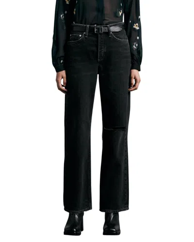 Rag & Bone Logan Wide Leg Jeans In Fillmore In Black