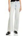 Rag & Bone Logan Wide Leg Jeans In Icefall In Metallic