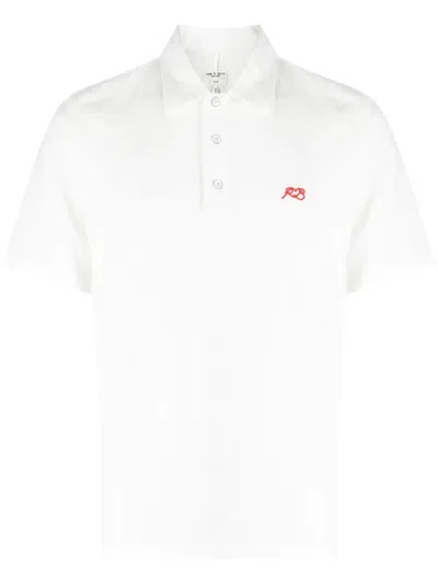 Rag & Bone Logo-embroidered Polo Shirt In White