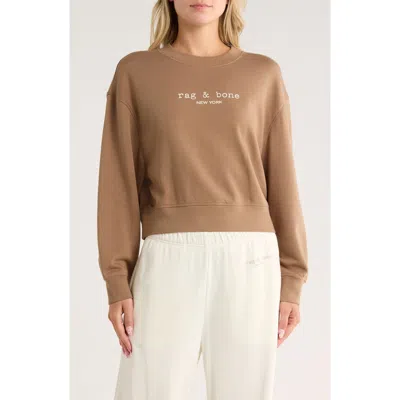 Rag & Bone Logo Terry Sweatshirt In Brown
