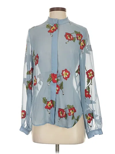 Pre-owned Rag & Bone Long Sleeve Blouse In Blue
