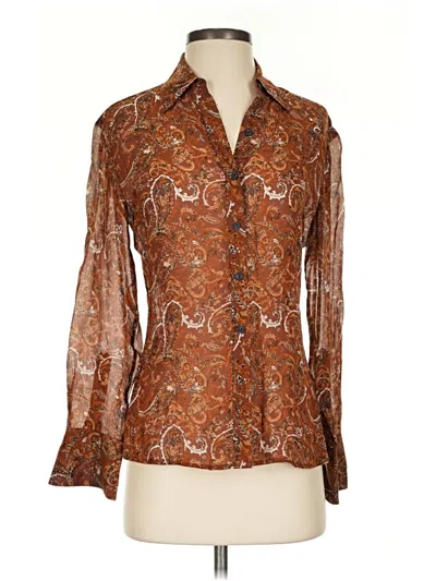 Pre-owned Rag & Bone Long Sleeve Blouse In Brown