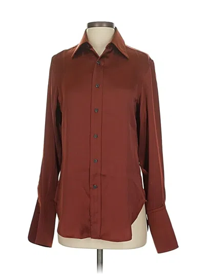 Pre-owned Rag & Bone Long Sleeve Blouse In Burgundy