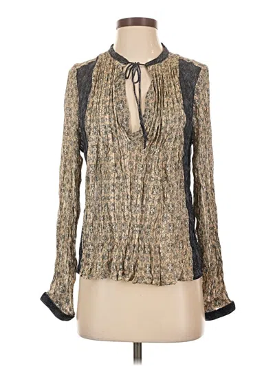 Pre-owned Rag & Bone Long Sleeve Blouse In Gold