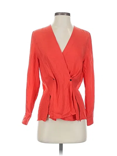 Pre-owned Rag & Bone Long Sleeve Blouse In Red