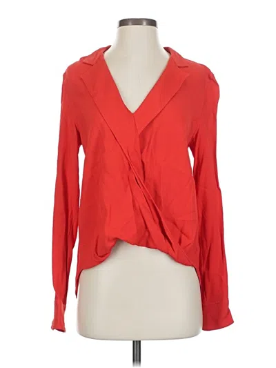 Pre-owned Rag & Bone Long Sleeve Blouse In Red