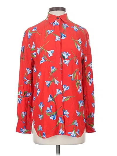 Pre-owned Rag & Bone Long Sleeve Blouse In Red