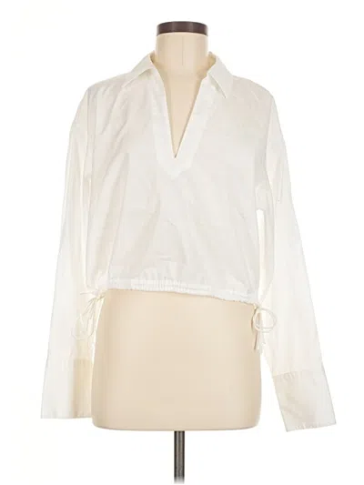 Pre-owned Rag & Bone Long Sleeve Blouse In White
