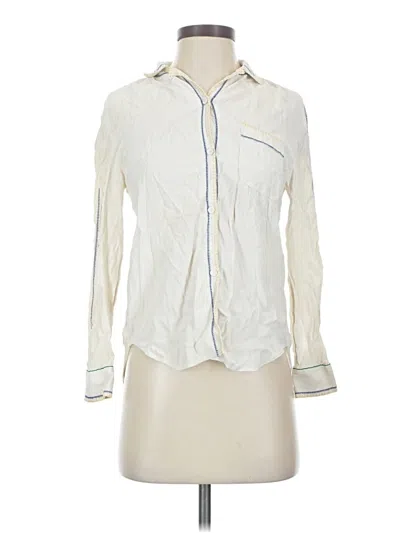 Pre-owned Rag & Bone Long Sleeve Blouse In White