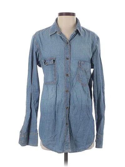 Pre-owned Rag & Bone Long Sleeve Button Down Shirt In Blue