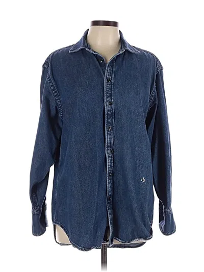 Pre-owned Rag & Bone Long Sleeve Button Down Shirt In Blue