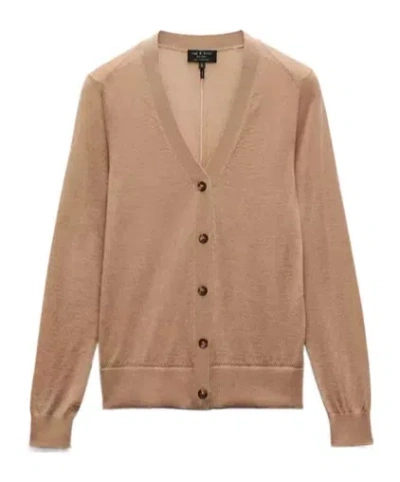 Rag & Bone Long Sleeve Cardigan In Brown