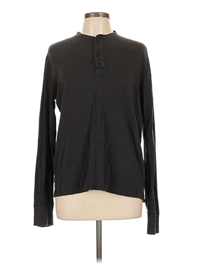 Pre-owned Rag & Bone Long Sleeve Henley Shirt In Black
