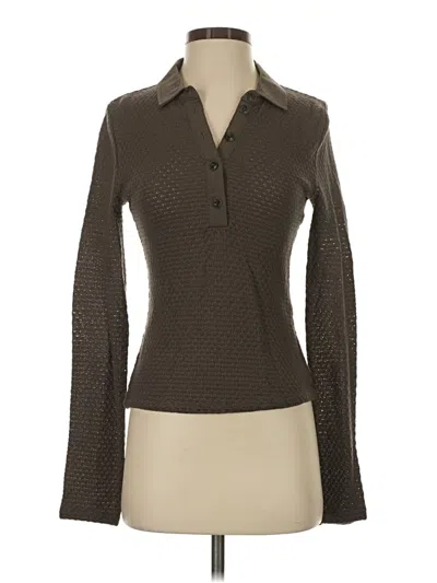 Pre-owned Rag & Bone Long Sleeve Polo Shirt In Brown