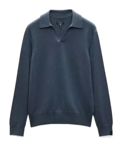 Rag & Bone Long Sleeve Polo Shirt In Multi