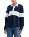Rag & Bone Long Sleeve Rugby Polo Shirt In Blue