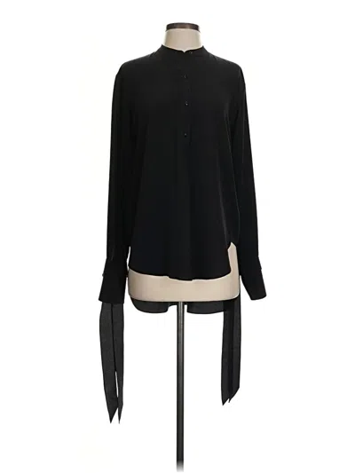 Pre-owned Rag & Bone Long Sleeve Silk Top Black Tie Neck Tops