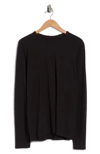Rag & Bone Long Sleeve Slubbed Jersey T-shirt In Black