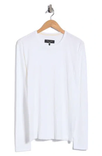Rag & Bone Long Sleeve Slubbed Jersey T-shirt In White