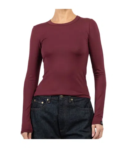 Rag & Bone Long Sleeve T-shirt In Burgundy