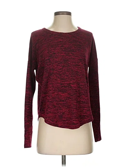 Pre-owned Rag & Bone Long Sleeve Top Burgundy Solid Pattern Crew Neck Tops