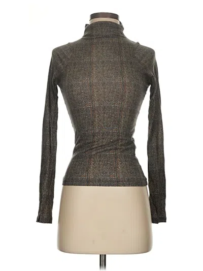 Pre-owned Rag & Bone Long Sleeve Top Gray Tweed Pattern Turtleneck Tops