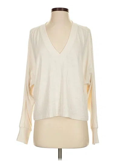 Pre-owned Rag & Bone Long Sleeve Top Ivory Plunge Neckline Tops