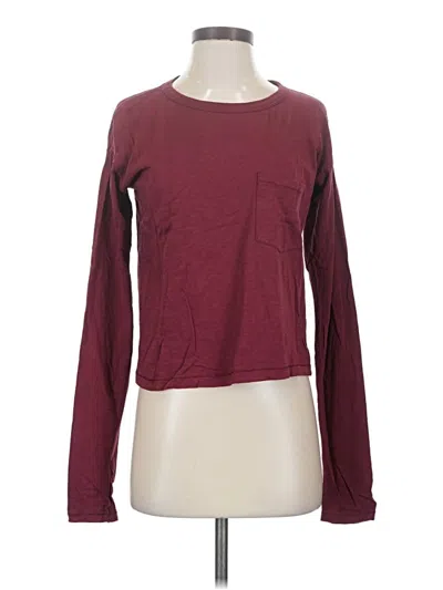 Pre-owned Rag & Bone Long Sleeve T-shirt In Burgundy