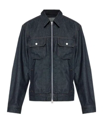 Rag & Bone Long-sleeved Denim Jacket In Blue