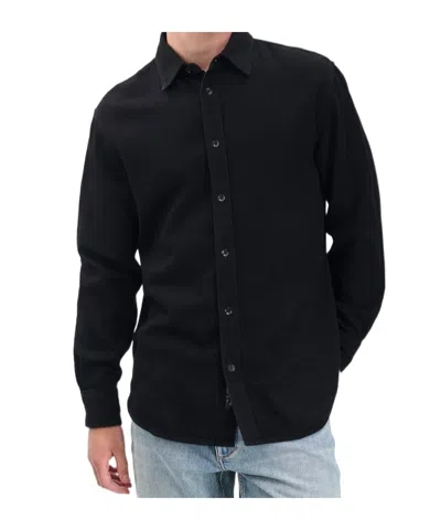 Rag & Bone Long-sleeved Denim Shirt In Black