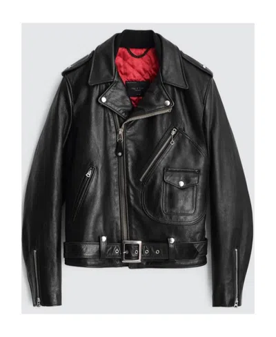 Rag & Bone Long-sleeved Leather Jacket