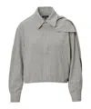 Rag & Bone Check-pattern Draped-panel Jacket In Gray