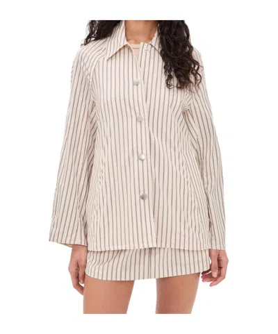 Rag & Bone Long-sleeved Striped Shirt In Neutral