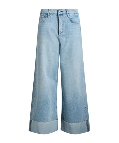 Rag & Bone Loose Denim Trousers In Blue