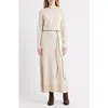 Rag & Bone Loren Long Sleeve Belted Wool Blend Maxi Sweater Dress In Gray