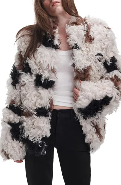 Rag & Bone Lori Genuine Shearling Coat In White