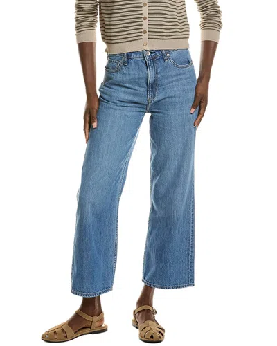 Rag & Bone Lori High-rise Woburn Wide Leg Crop Jean In Blue