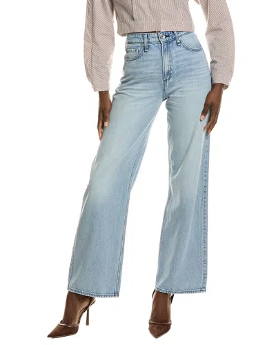 Rag & Bone Lori Kierra Mid-rise Wide Leg Jean In Blue