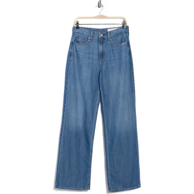 Rag & Bone Lori Mid Rise Wide Leg Jeans In Blue