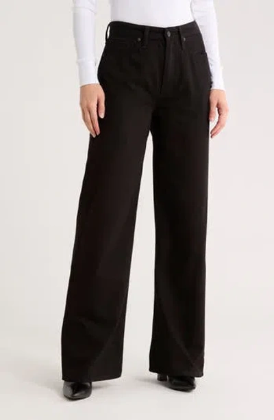 Rag & Bone Lori Mid Rise Wide Leg Jeans In Black
