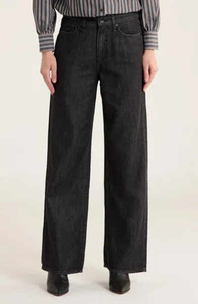 Rag & Bone Lori Mid Rise Wide Leg Jeans In Black