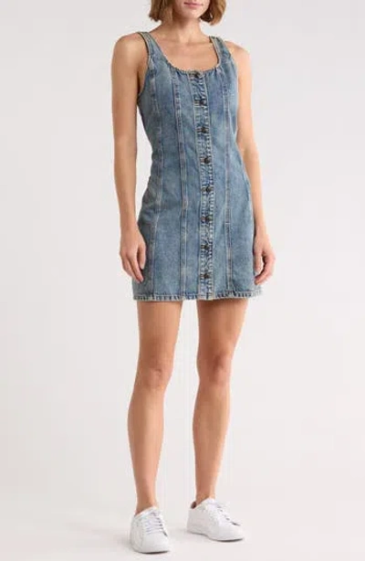 Rag & Bone Lorraine Sleeveless Denim Minidress In Blue