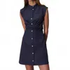 Rag & Bone Louisa Sleeveless Poplin Mini Dress In Blue