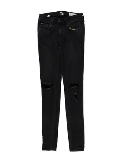 Pre-owned Rag & Bone Low-rise Skinny Leg Jeans In Black