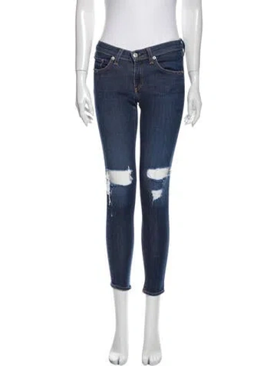 Pre-owned Rag & Bone Low-rise Skinny Leg Jeans In Blue