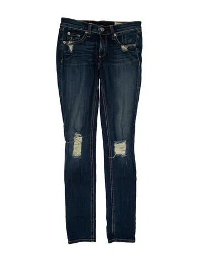 Pre-owned Rag & Bone Low-rise Skinny Leg Jeans In Blue
