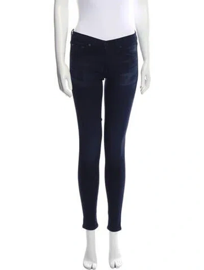 Pre-owned Rag & Bone Low-rise Skinny Leg Jeans In Blue