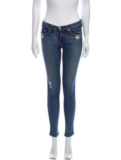 Pre-owned Rag & Bone Low-rise Skinny Leg Jeans In Blue
