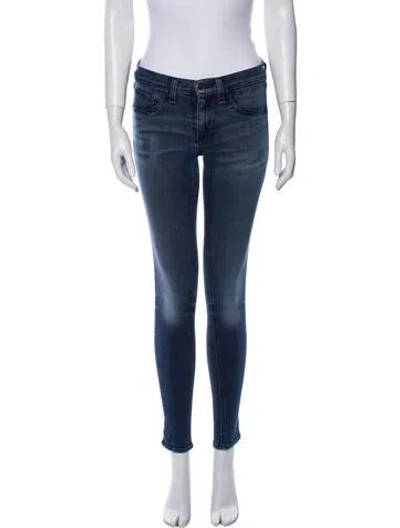 Pre-owned Rag & Bone Low-rise Skinny Leg Jeans In Blue