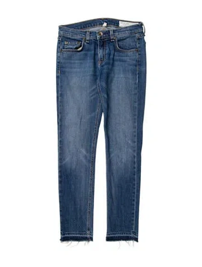 Pre-owned Rag & Bone Low-rise Skinny Leg Jeans In Blue